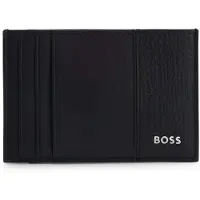 BOSS Leren kaarthouder New Crosstown Card Wallet Black zwart