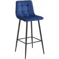 Leobert Barkruk - - Arceto - Marineblauw fluweel / Zwarte poten