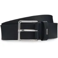BOSS Leren Riem Ther--Piq_Sz35 Belt W80 Dark Blue Donkerblauw
