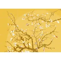 IXXI Almond Blossom Yellow, Wesley van der Heijden & Van Gogh 21st Century - 140 x 100 cm - Gratis ophangtool - Grote wanddecoratie en posters -