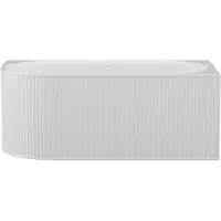 Vente-unique Hoekbad met ribbels - 200L - 150 x 75 x 58 cm - Mat wit - Acryl - Hoek rechts - BARBORI