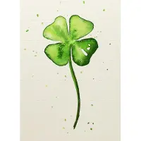 IXXI Four-leaf Clover, Natalie Bruns - 100 x 140 cm - Gratis ophangtool - Grote wanddecoratie en posters - Aquarel, Minimalisme, Illustraties