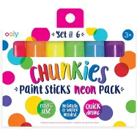 Ooly - Chunkies Verfstiften - Neon Set - Set van 6 Stuks - Geen Kwast Of Water Nodig - Sneldrogende Verf - Gemakkelijk Te Gebruiken - Geschikt Voor Kinderen Vanaf 3 Jaar