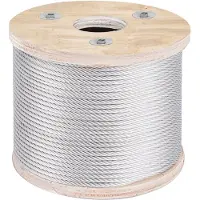Vevor 304 roestvrijstalen kabel 3/16 inch 7 x 19 staaldraadkabel 250 voet staalkabel voor leuningen, vlonders en doe-het-zelf balustrades