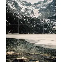 IXXI Winter Mountain Lake, Pati Photography - 80 x 100 cm - Gratis ophangtool - Grote wanddecoratie en posters - Naturalisme, Fotografie, Slaapkamer