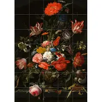 IXXI Bloemen in een metalen vaas, Abraham Mignon & Mauritshuis - 100 x 140 cm - Grote wanddecoratie en posters - Olieverf, Realisme, Klassiek