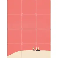 IXXI Three Little Birds, Maarten Léon - 60 x 80 cm - Gratis ophangtool - Grote wanddecoratie en posters - Kleurrijk, Minimalisme, Illustraties