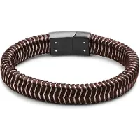 Lucleon Bruine Armband van Roestvrij Staaldraad