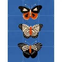 IXXI Butterflies, Gigi Rosado - 60 x 80 cm - Gratis ophangtool - Grote wanddecoratie en posters - Speels, Grafisch Ontwerp, Kleurrijk, Illustraties