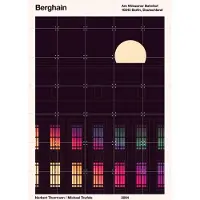 IXXI Berghain neon, Florent Bodart - 100 x 140 cm - Grote wanddecoratie en posters - Grafisch Ontwerp, Minimalisme, Illustraties, Digitale Kunst
