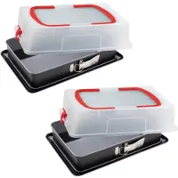 Dr. Oetker Set van 2 rechthoekige springvormen met deksel voor transport 42 x 29 cm Back-Idee Kreativ