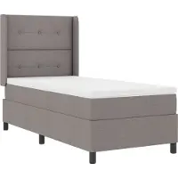 vidaXL Boxspring bed met kussen met hoofdeinde Taupe 200 x 100 cm Stof
