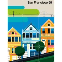 IXXI San Francisco 69, Bo Lundberg - 60 x 80 cm - Grote wanddecoratie en posters - Illustraties, Geometrische Kunst, Grafisch Ontwerp, Pop art