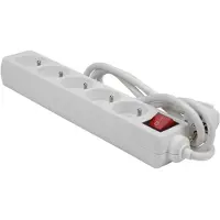 Perel Stekkerdoos - 5 stopcontacten type E met schakelaar - 1.5 m kabel - Wit