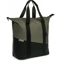 New Looxs Oslo Kota - Enkele Fietstas voor Dames - Shopper met Rits - Pakaftas Enkel - Afneembare Boodschappentas - 100% Gerecycled Polyester - Stevig Tas met Haken - 24 Liter - Black-Green