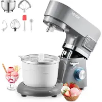 Vevor IJsmachine 1,7L Staande Mixer 6-snelheden met LED-digitaal display &amp; timer &amp; roerpeddel &amp; deeghaak &amp; spatbescherming