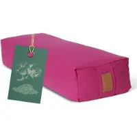 #DoYourYoga - Hoekig Yoga bolster - »Paravati« - Meditatiekussen met bio-organische Spelt vulling - L67 cm & diam.13 cm - roze