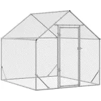 vidaXL Kippenhok Zilver 200 x 170 x 177 cm Gegevens staal