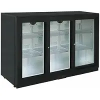 Saro Geforceerde Barkoelkast | 3 Schuifdeuren | Zwart (Lager dan 90 cm)