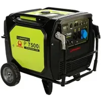 Pramac mobiele stroomgenerator P 7500 i, benzine, tankinhoud 18,5 l, 6,5 kW, 230 V, 64 dB, handmatige start, 3 stopcontacten