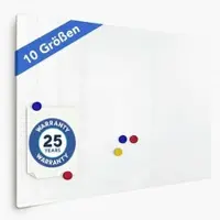 Master of Boards Glasbord - Magnetisch & Beschrijfbaar - Wandbord - Schrijfbord - Prikbord - Memobord voor Keuken - Wit - 45 x 60 cm