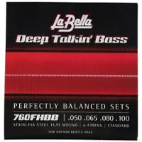 La Bella 760FHBB Beatle Bass Stainless Steel Flat Wound - 50-100 snarenset voor basgitaar