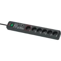 Brennenstuhl Secure-Tec 19.500A overspanningsbeveiliging Stopcontacten [6-weg, antraciet, 3m]