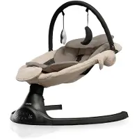 Luvion Baby Swing Beige - Elektrische Babyschommel - Automatische Wipstoel voor je Baby - Schommelstoel - Babyswing - Uitneembare Wasbare Wipstoelhoes