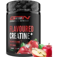 German Elite Nutrition GEN Gearomatiseerd Creatine Poeder - 550g - Creatine Monohydraat + L-Taurine - Gemicroniseerde Creatine met Aroma - Geen Suiker & Top Oplosbaarheid - Veganistisch (Red Apple)