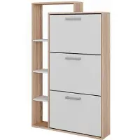 Vicco Orlando Schoenklaprek – 80 x 128.3 cm met 3 scharnierende compartimenten Wit/Sonoma