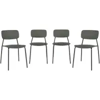 Sweeek - Set van 4 stapelbare tuinstoelen van staal en kunststof - liva