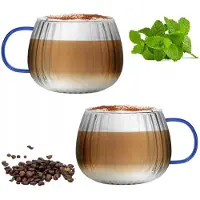 Vialli Design Tulip Glazen 350ml - Set van 2 met Blauw Oor