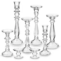 Vtwonen Kandelaar Set van 7 - Kaarsenhouder van Glas - Transparant