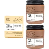UpCircle Gezicht Scrub - Upcycled Koffiedik - Rozenbottel - Citrus -99% Natuurlijk Ingridienten - 2 x 100 ml