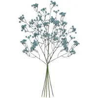 Chaks Kunstbloem Gipskruid - 5x - 60 cm - blauw - tak - kunst bloem - Gypsophila
