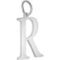 Yehwang Bedel letter R - charm lettre R - kleur zilver - silver - stainless steel - RVS - waterproof - voor ketting of armband - cadeau moeder vader dochter vriend