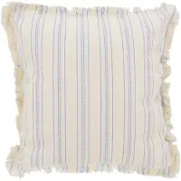 NOVÉE Sierkussen yuna stripe blauw | 45 x 45 cm | katoen/linnen