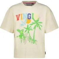 Vingino T-shirt wit Meisjes Katoen Ronde hals Printopdruk - maat 128