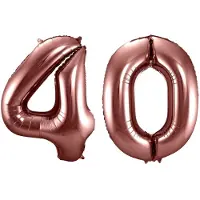 Folat Verjaardag Leeftijd folieballon - 40 jaar - rosé goud - 86 cm - cijferballon groot