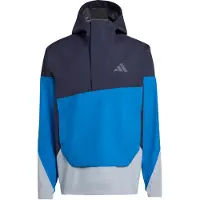 Adidas Outdoorjas 'Xploric' navy / neonblauw / lichtgrijs