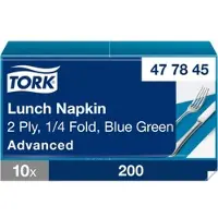 Tork 477845 lunchservet advanced blauwgroen 33x33 cm 2-laags 2000 stuks (477845)
