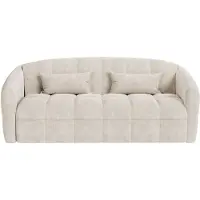 Vente-unique Vierzitsslaapbank express van beige fluweel - Slaapruimte 160 cm - Matras 13 cm RETUNA