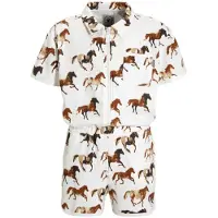 Me & My Monkey playsuit bruin Meisjes Katoen Klassieke kraag All over print - maat 110/116