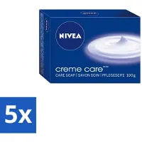 Nivea 5 x – Zeep – Creme Care – 100 g - Zeep Crème Care - Huid Verzorging - Mild Reinigen - Huid Uitdroging Voorkomen - Crème Zeep