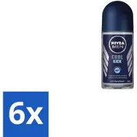 Nivea Men – Deodorant Roller – Cool Kick – 50 ml - Voordeelverpakking - 6 stuks