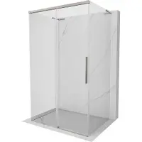 Mexen Rox-3S L 3-zijdige douchecabine met schuifdeur 110 x 85 , transparant, geborsteld nikkel - 8C2L-110-085-97-00-3S