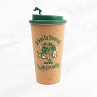 Myga Dubbelwandige Reisbeker - Beleaf In Yourself - Keep Growing - Drinkbeker - Koffiebeker - Theebeker -Coffee to go - Kurk - Polypropyleen - 450 ML - Cadeau