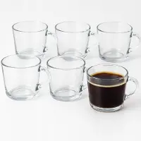 Kelly Set van 6 glazen 270ml met oor - Ideaal voor koffie & thee