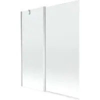 Mexen Flip badwand 2-delig 140 x 150 , transparant, chroom - 894-140-101-01-00