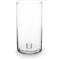 Vtwonen Kaarsenhouders - Clear - Kandelaar van Glas - Transparant - 13x25cm